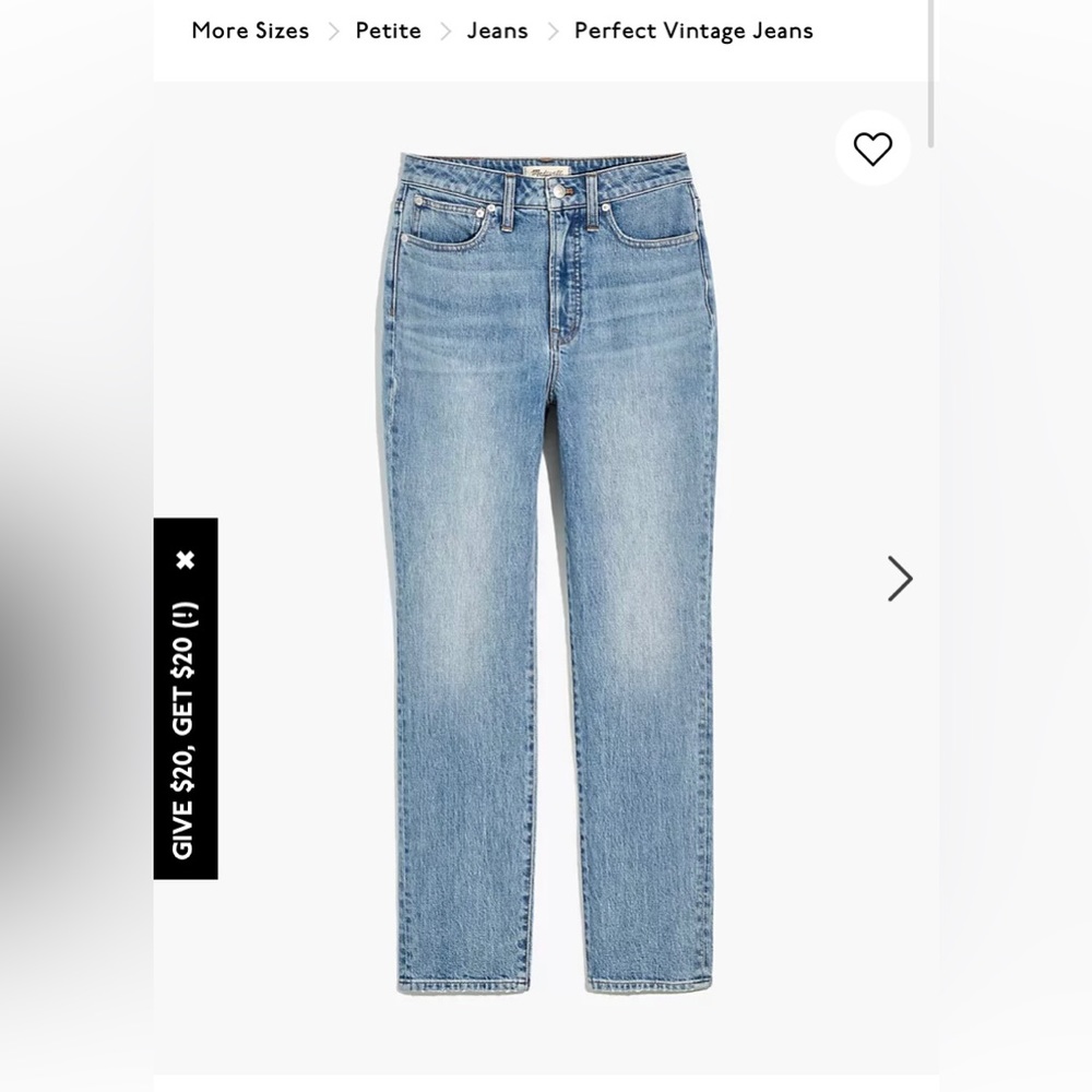 COPY - Madewell The Petite Perfect Vintage Jean in Banner Wash